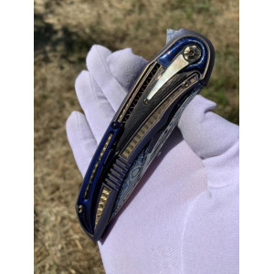 АВІАТОР ексклюзивний колекційний ніж ручної роботи студії KUSTOM KNIVES, Сталь - Дамаск Damasteel 61-62 HRC. Photo 2